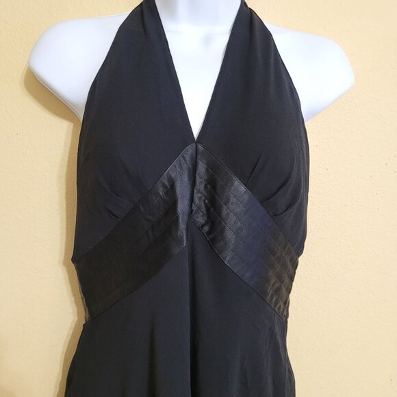 Express Black Y2K Halter Dress 10 Silk Babydoll Empire Whimsigoth Fairy Grunge - Picture 2 of 7